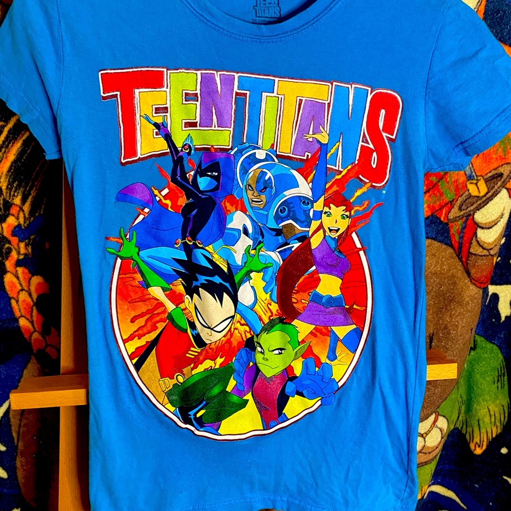 DC Comics Teen Titans Group Graphic Tee, W Size S